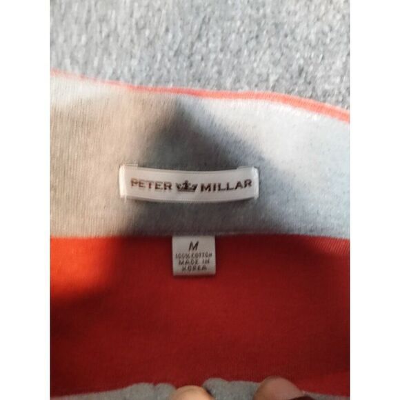 Peter Millar Sleeveless Vest Men Sz M Orange Cotton Hollyfrontier Embroidered Sp - Picture 6 of 8